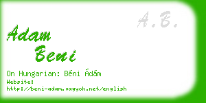 adam beni business card